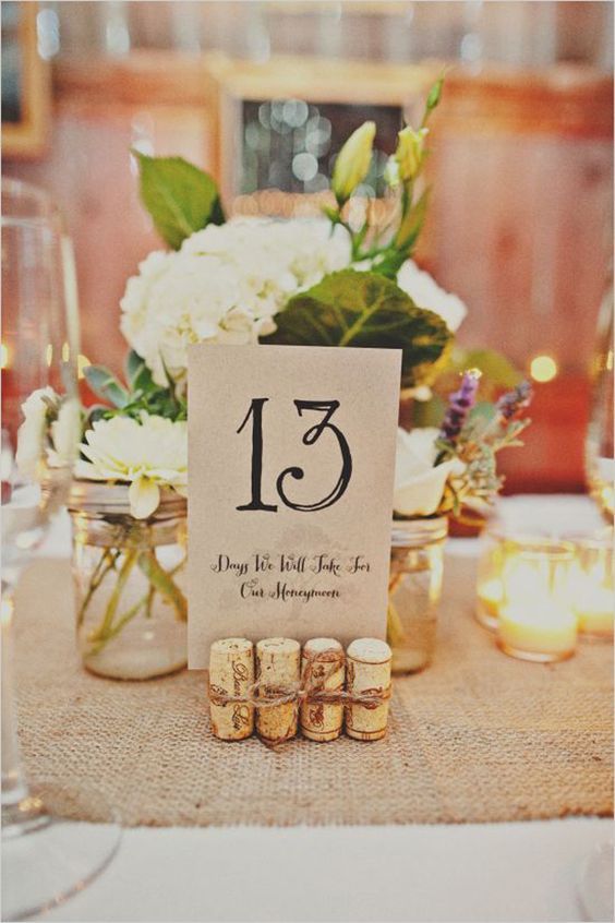 10 Ideas originales y creativas de números para mesas de bodas