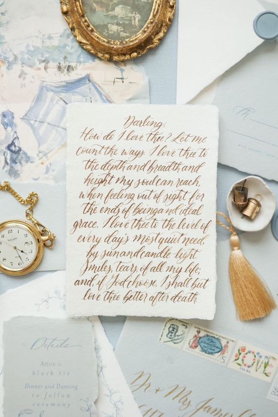 El encanto de la caligrafía: Inspiración para una invitación de boda con amor manuscrita